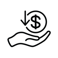 hand receiving money icon